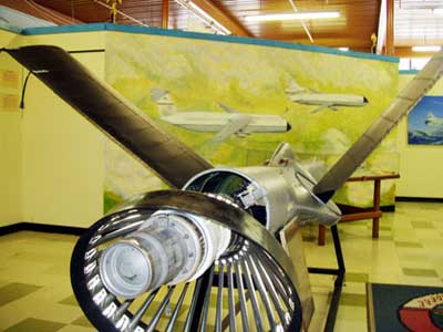 Aerial refueling boom on display at Travis Air Museum