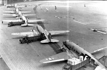 C-47s unloading at Tempelhof