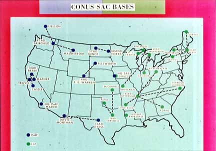 CONUS (Continental United States) SAC (Strategic Air Command) Bases during the Cold War.