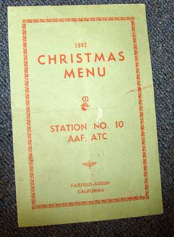 Amazing Memorabilia - Christmas Menu 1943